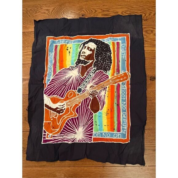 Vintage Bob Marley-Inspired Batik Wall Hanging / Tapestry – Hand-Painted - Picture 1 of 6